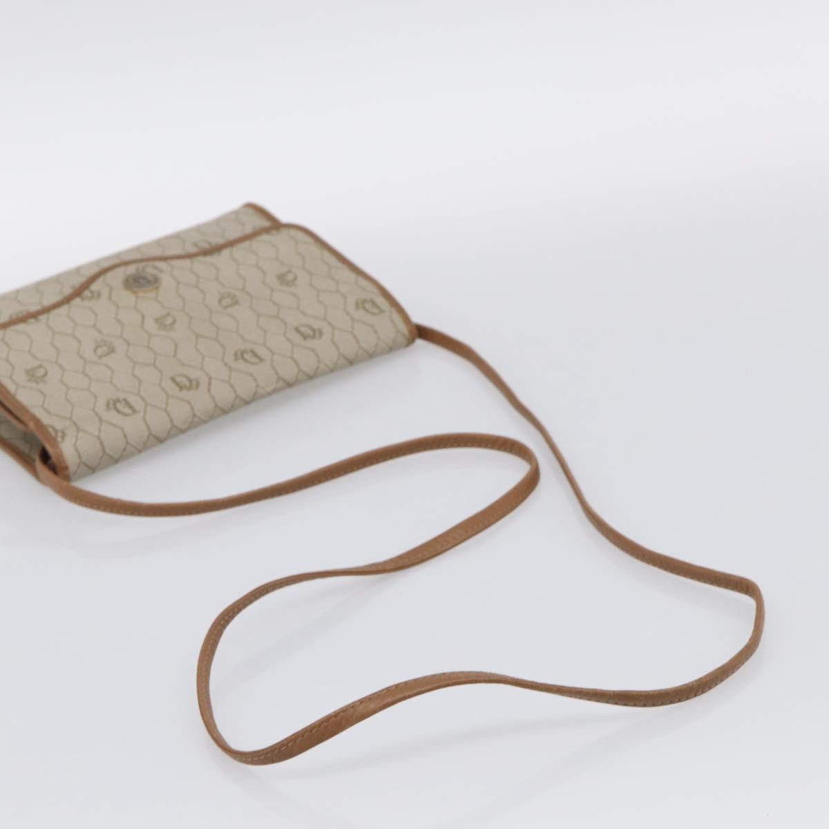 Christian Dior Vintage Honeycomb Canvas, Beige, Canvas, Shoulder Bag