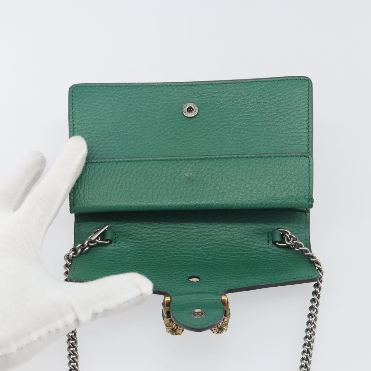 Gucci Dionysus Leather, Green, Leather, Shoulder Bag