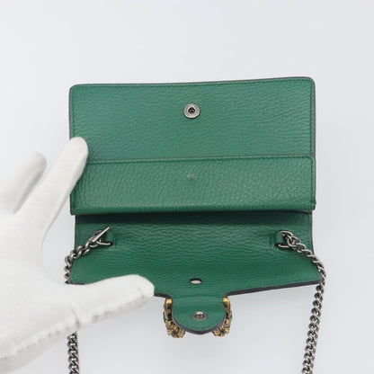 Gucci Dionysus Leather, Green, Leather, Shoulder Bag