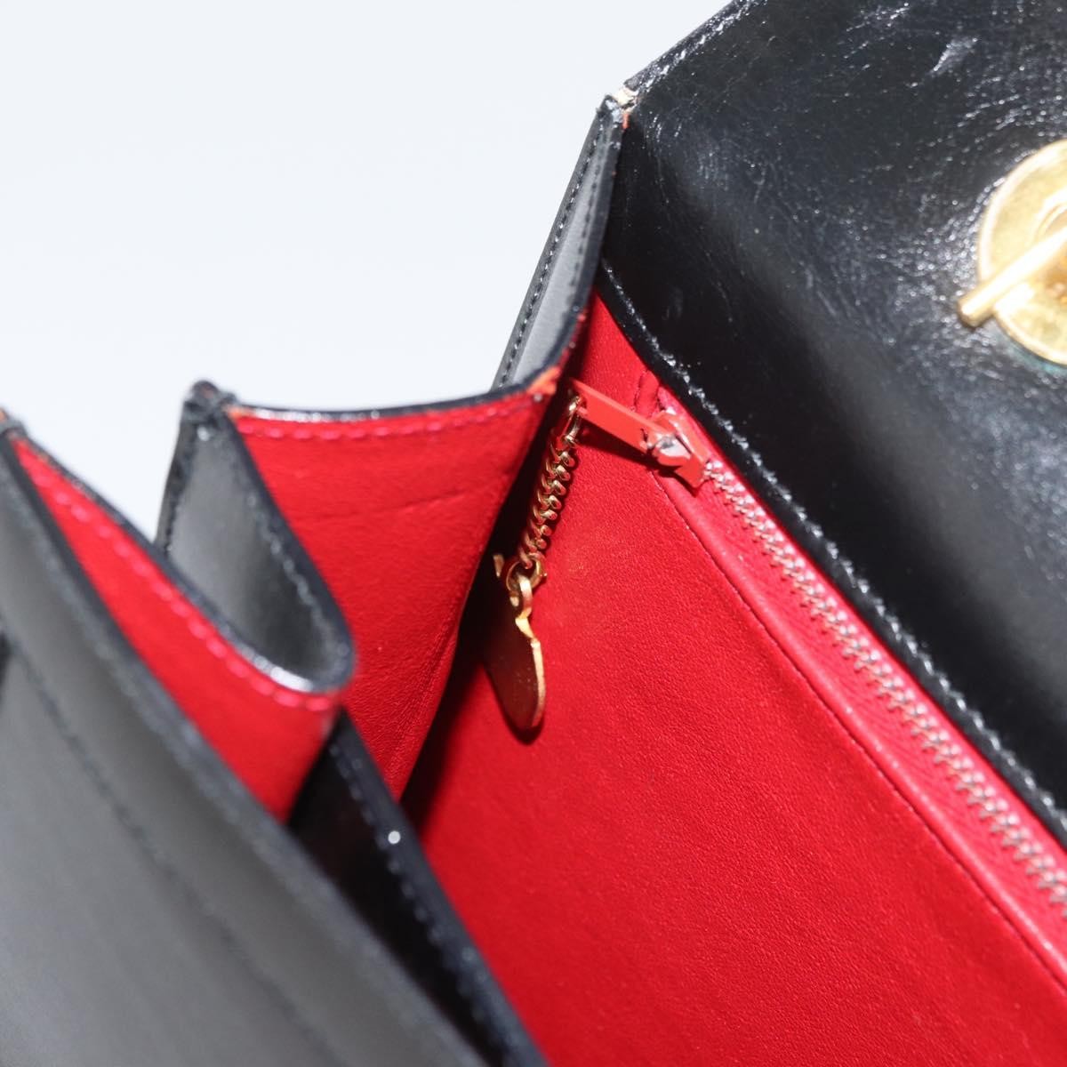 Celine Top Handle Leather, Black, Leather, Handbag