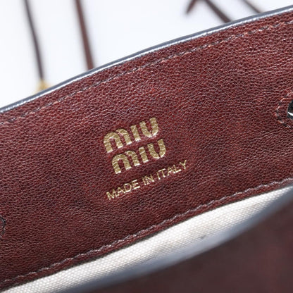 Miu Miu Aviator Bucket Leather, Brown, Leather, Handbag