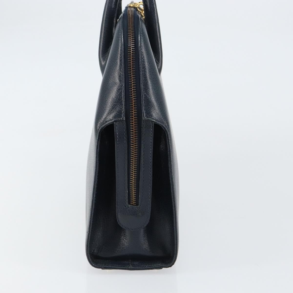 Salvatore Ferragamo Gancini Leather, Navy, Leather, Handbag