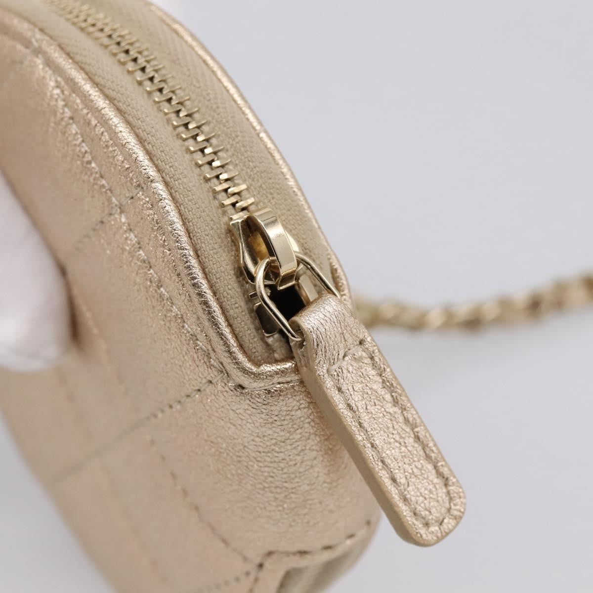 Chanel Pearl Crown CC Multi Pouches Wristlet Quilted Lambskin, Gold, Leather, Clutch