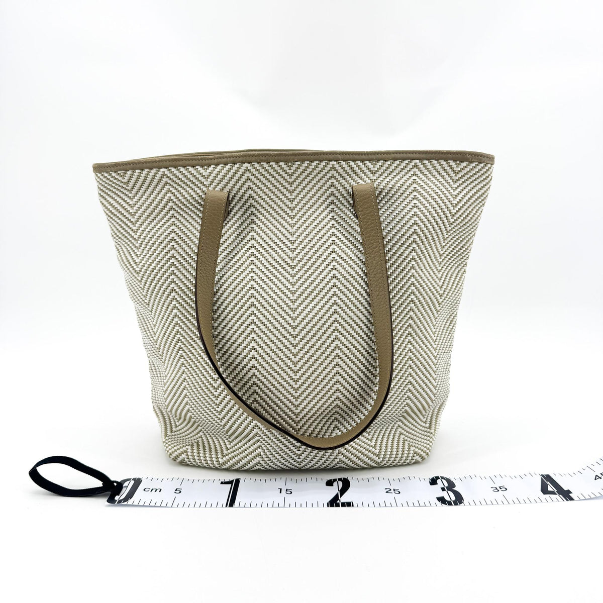 Hermes Chennai Woven Leather and Canvas, White, Canvas, Tote Bag