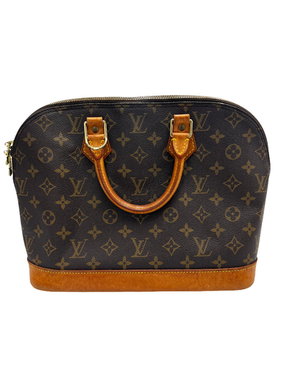 Louis Vuitton Alma Handbag Monogram Canvas, Brown, Canvas, Handbag