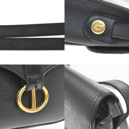 Christian Dior Vintage Honeycomb Flap Coated Canvas, Black, Canvas, Shoulder Bag