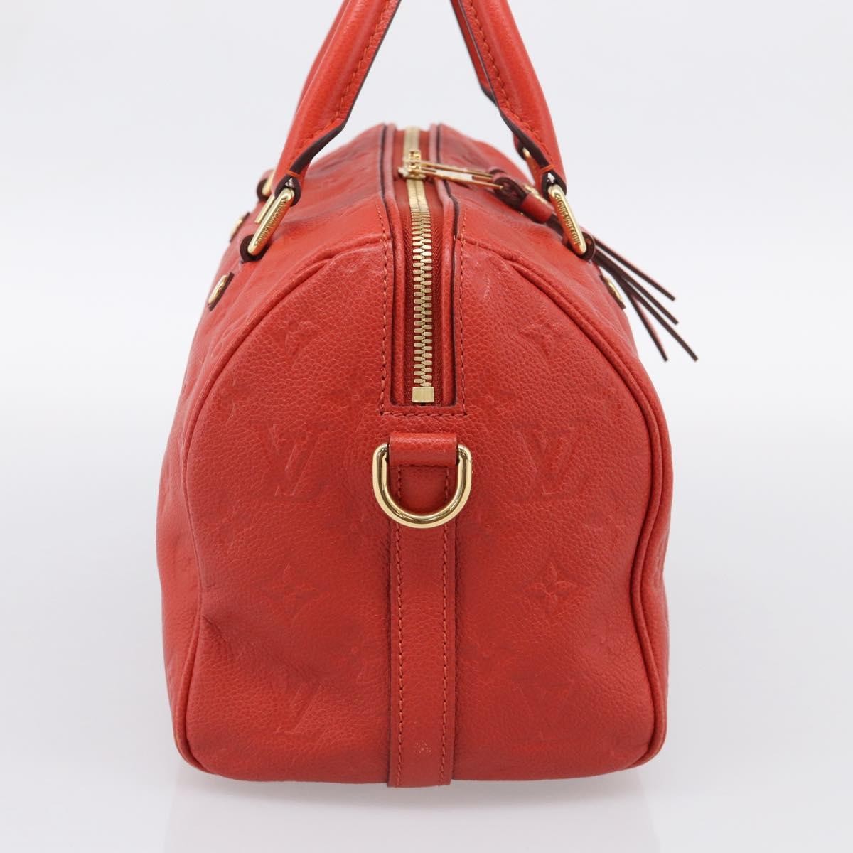 Louis Vuitton Speedy Bandouliere Monogram Empreinte Leather, Red, Leather, Handbag