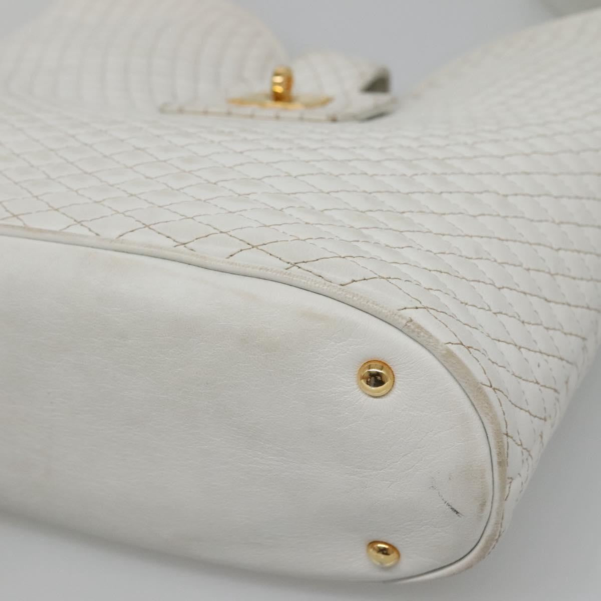 Bally Vintage Quilted leather, White, Leather, Shoulder Bag