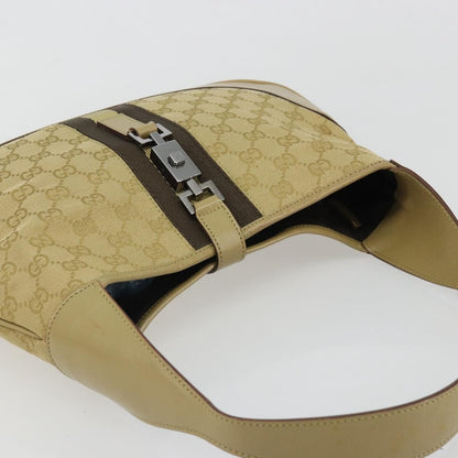 Gucci Web Jackie O Hobo GG Canvas, Beige, Canvas, Shoulder Bag
