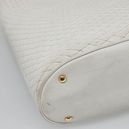 Bally Vintage Quilted leather, White, Leather, Shoulder Bag