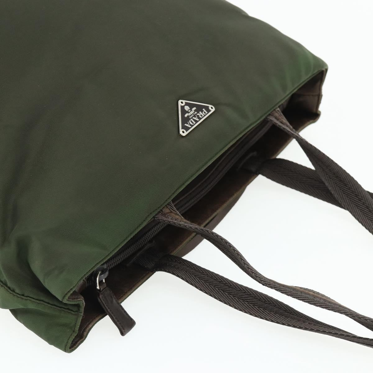 Prada Zip Tote Tessuto, Khaki, Nylon, Tote Bag