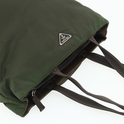 Prada Zip Tote Tessuto, Khaki, Nylon, Tote Bag