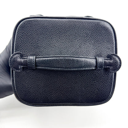 Chanel Vintage Timeless Cosmetic Case Caviar, Black, Leather, Clutch
