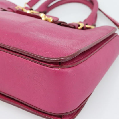 Miu Miu Madras Convertible Lock Leather, Pink, Leather, Tote Bag