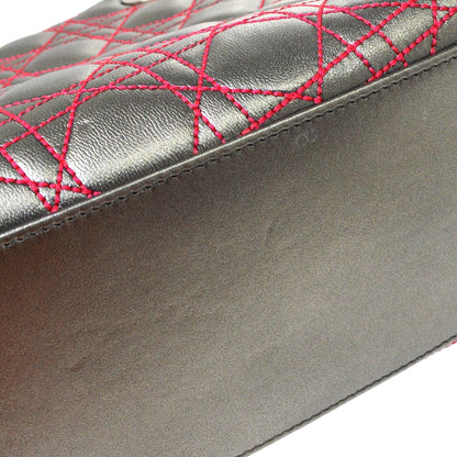 Christian Dior Lady Dior Anselm Reyle Cannage Quilt Leather, Gray, Leather, Handbag