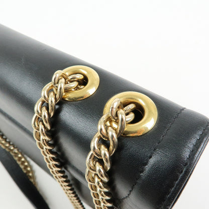 Gucci Rajah Chain Leather, Black, Leather, Tote Bag