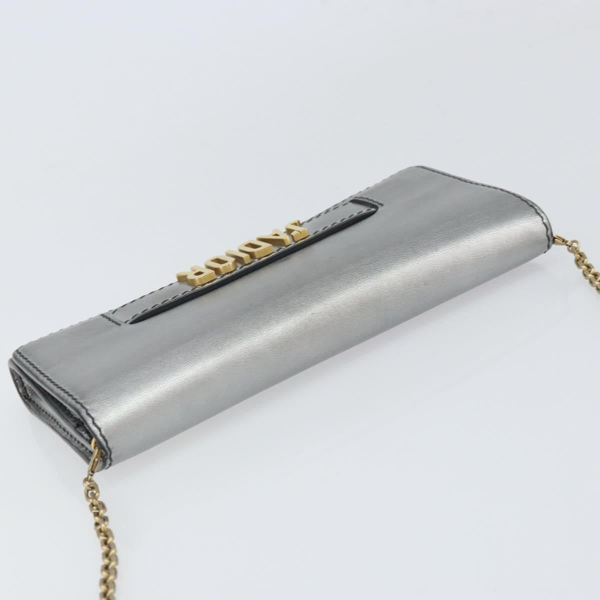 Christian Dior J'Adior Croisiere Chain Leather, Silver, Leather, Clutch