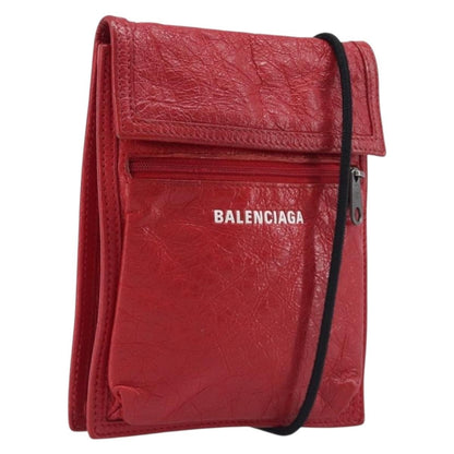 Balenciaga Explorer Leather, Red, Leather, Crossbody Bag