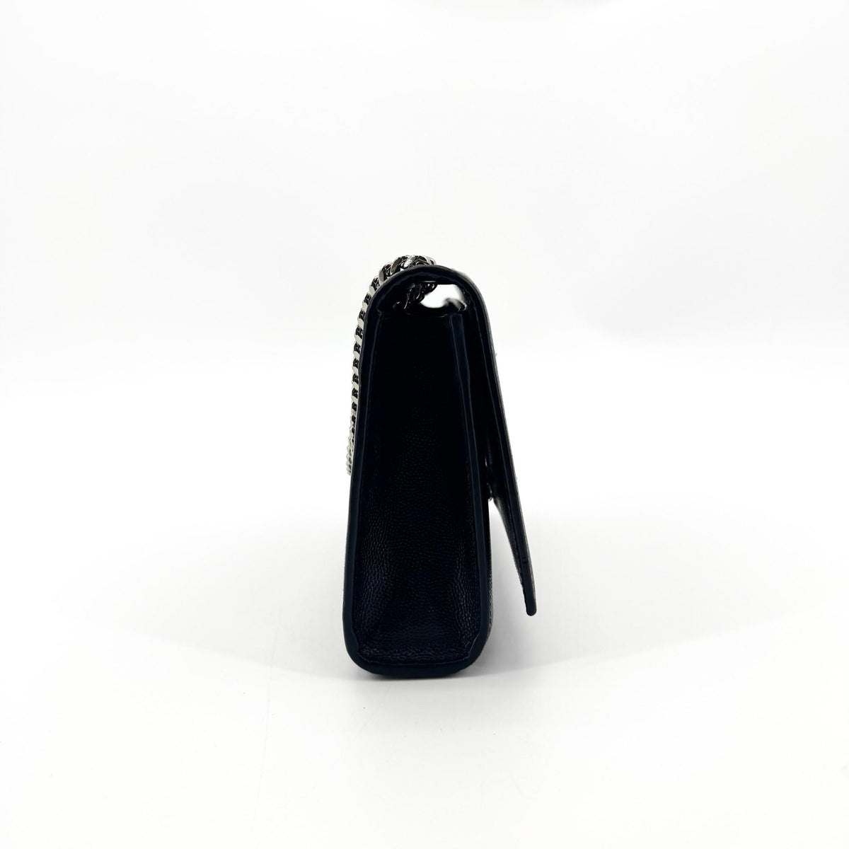 Saint Laurent Classic Monogram Grainy Leather, Black, Leather, Crossbody Bag