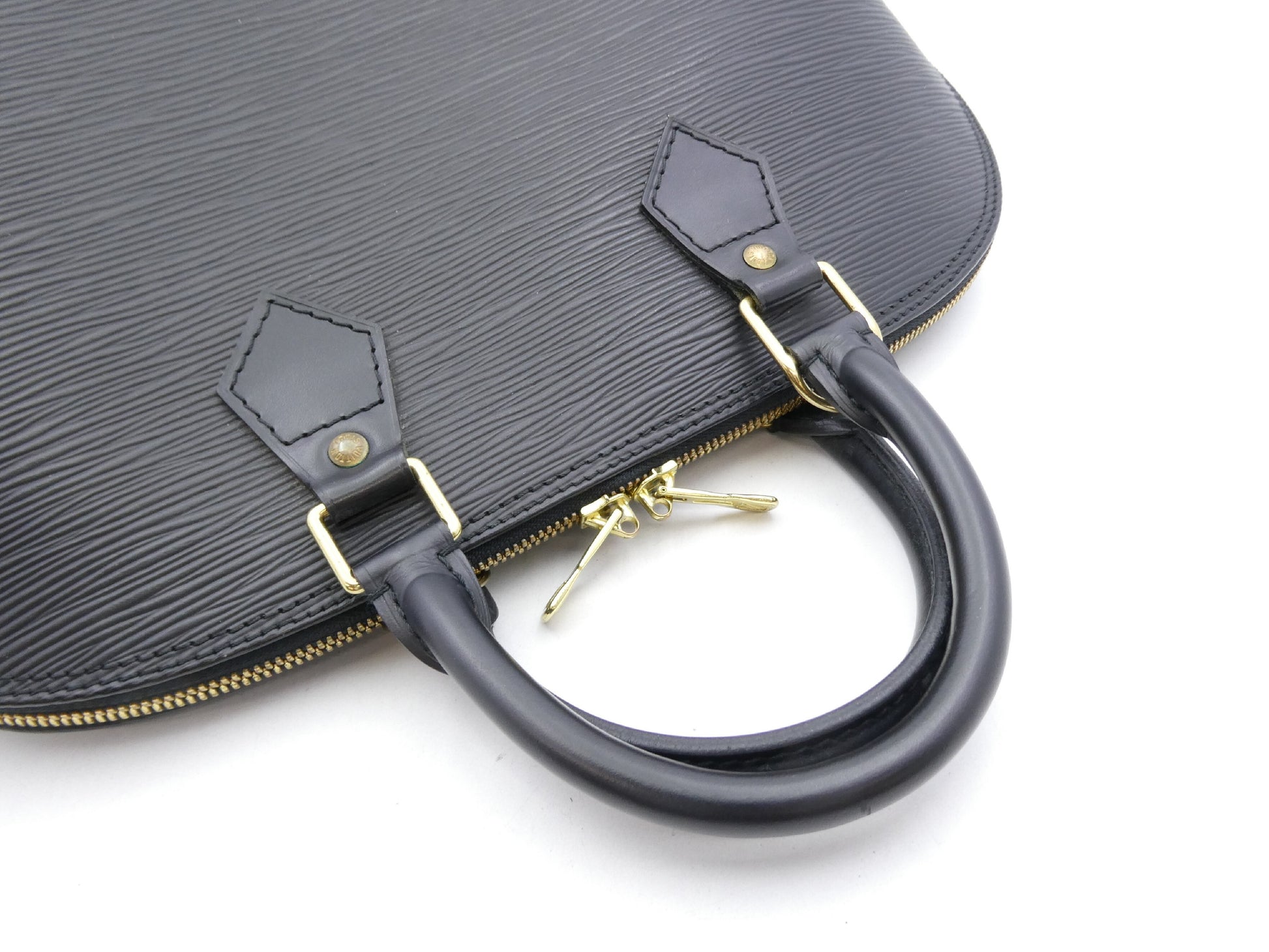Louis Vuitton Alma Handbag Epi Leather, Black, Leather, Handbag