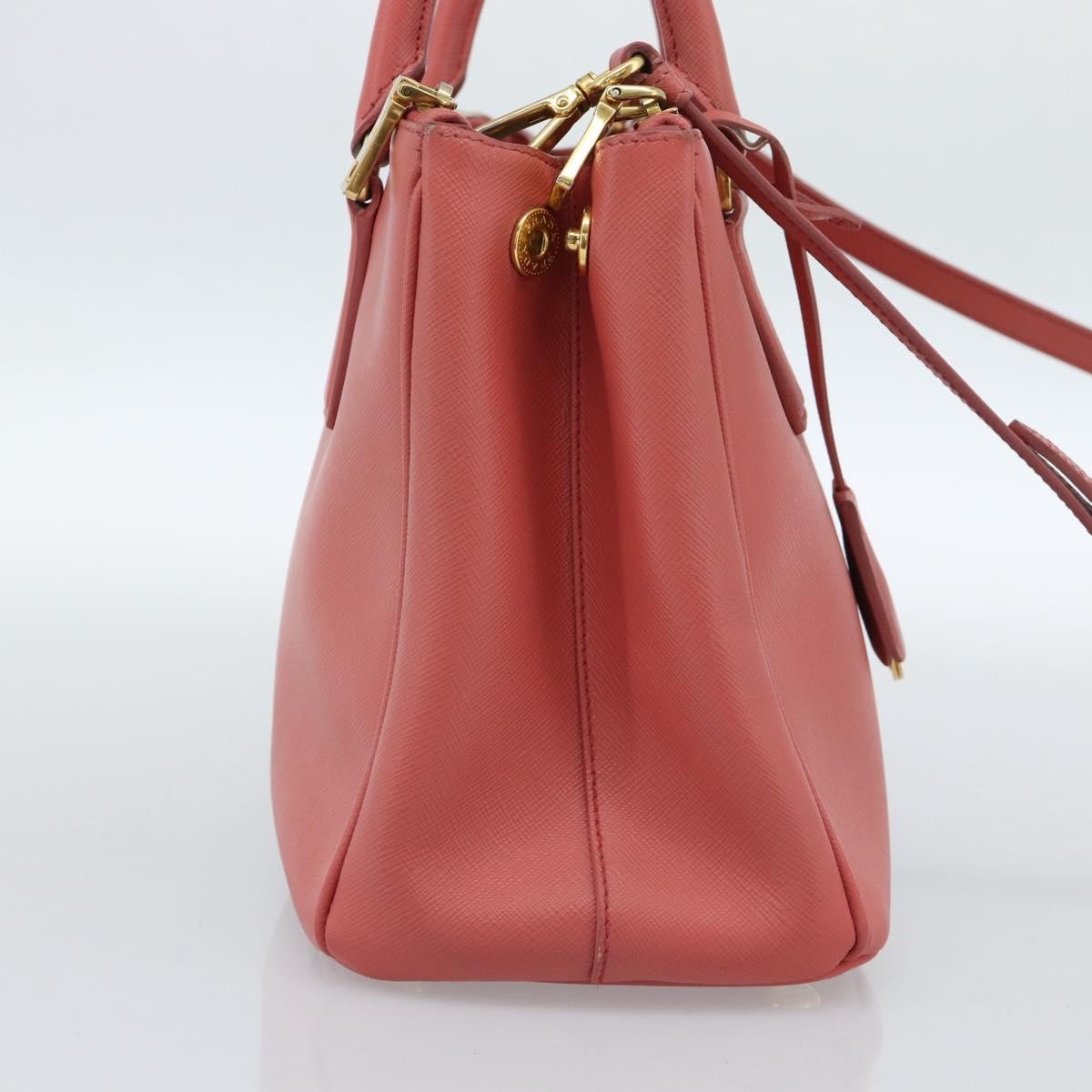 Prada Galleria Double Zip Saffiano Leather, Pink, Leather, Tote Bag
