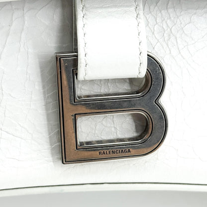 Balenciaga Downtown S Chain-Handle Leather, White, Leather, Shoulder Bag