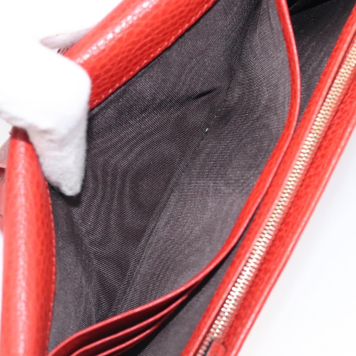 Gucci Swing Wallet on Strap Leather, Red, Leather, Crossbody Bag