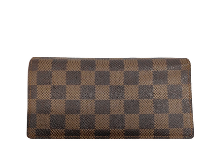Louis Vuitton Brazza Long Bifold Damier, Brown, Canvas, Wallet