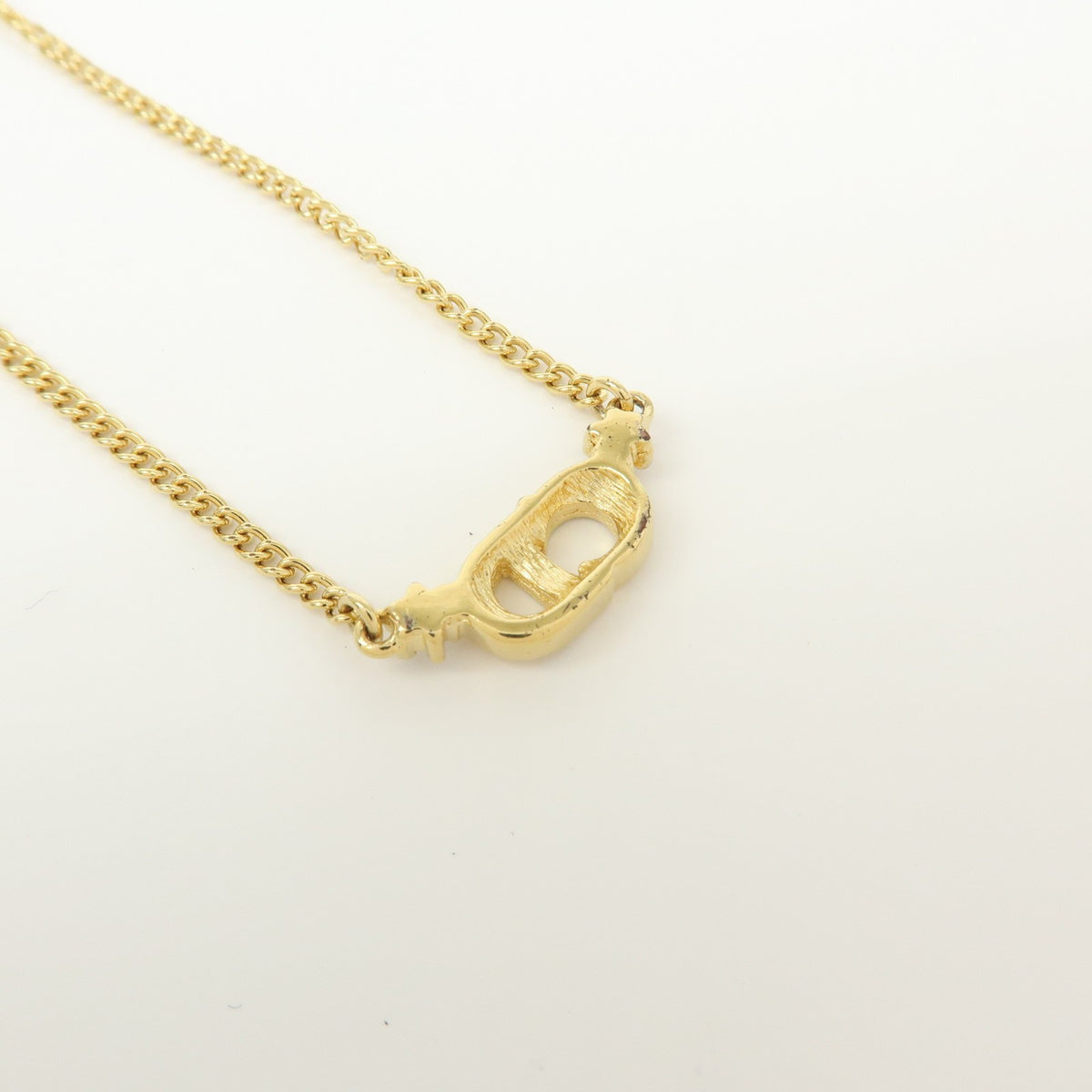 Christian Dior CD Pendant Metal, Gold, Metal, Necklace