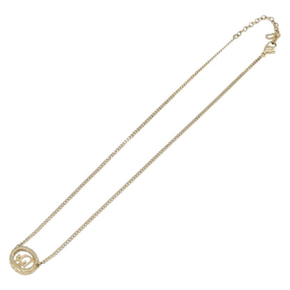Christian Dior Vintage Logo Pendant Metal, Gold, Metal, Necklace