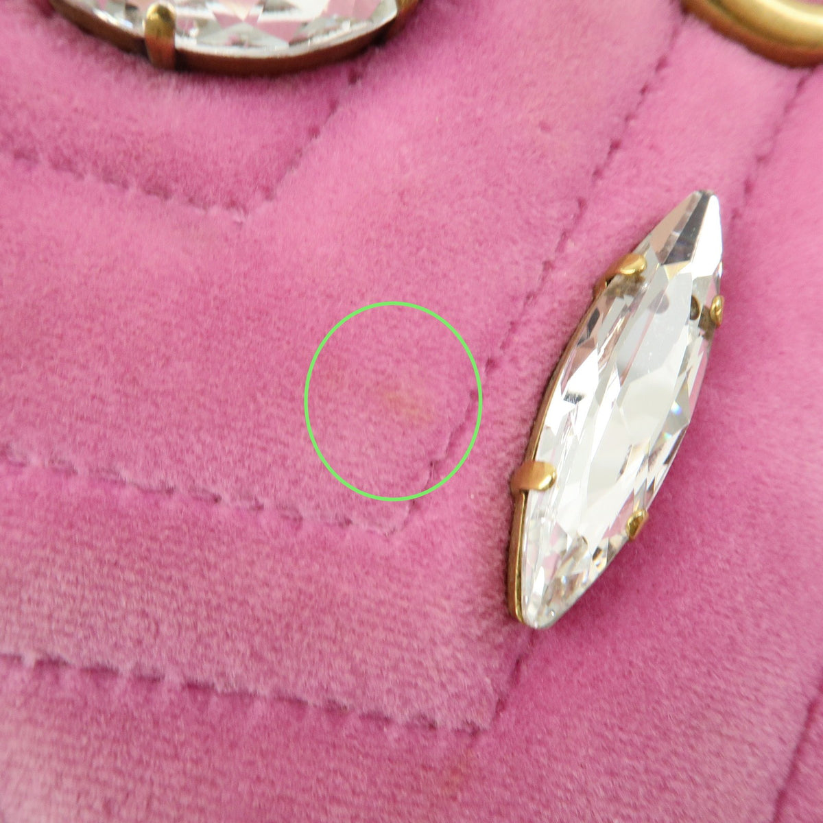 Gucci GG Marmont Crystal Embellished Matelasse Velvet, Pink, Velvet, Shoulder Bag