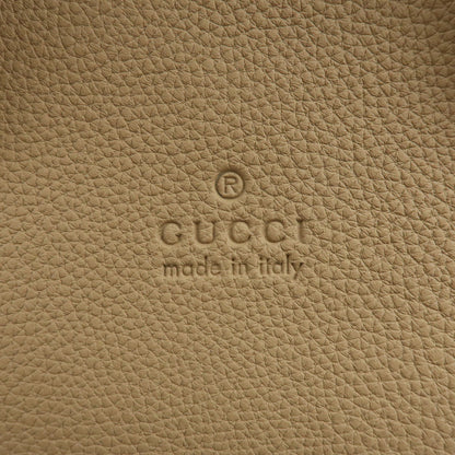 Gucci Lady Dollar Dome Satchel Leather, Beige, Leather, Handbag