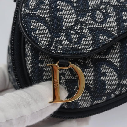 Christian Dior Vintage Saddle Coin Purse Diorissimo Canvas, Navy, Canvas, Clutch