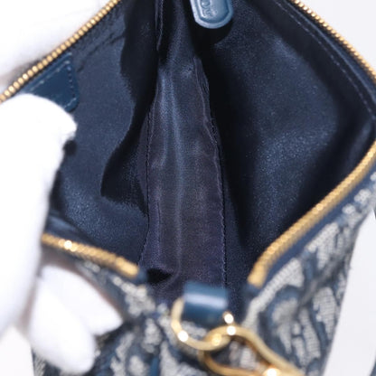 Christian Dior Vintage Saddle Bag Canvas, Navy, Canvas, Clutch