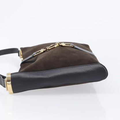 Gucci Shoulder Leather, Brown, Suede, Shoulder Bag