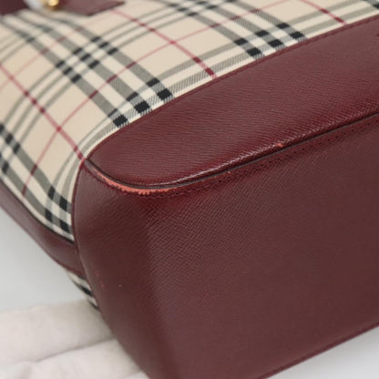 Burberry Nova Check Tote Canvas and Leather, Beige, Canvas, Tote Bag