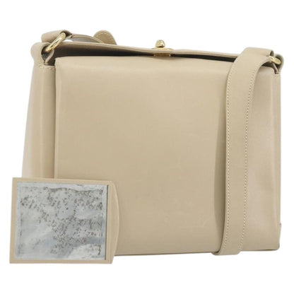 Gucci Vintage Convertible Box Leather, Beige, Leather, Handbag