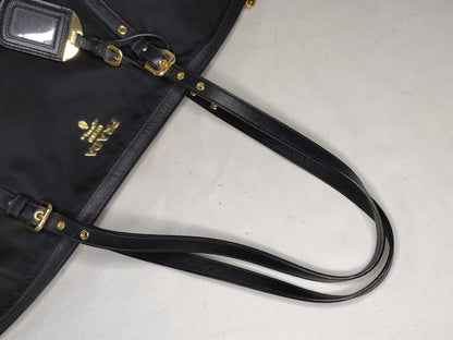 Prada cabas tessuto Nylon, Black, Nylon, Handbag