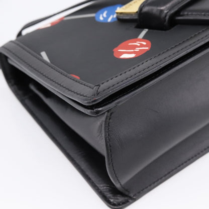 Loewe Barcelona Printed Leather, Black, Leather, Shoulder Bag