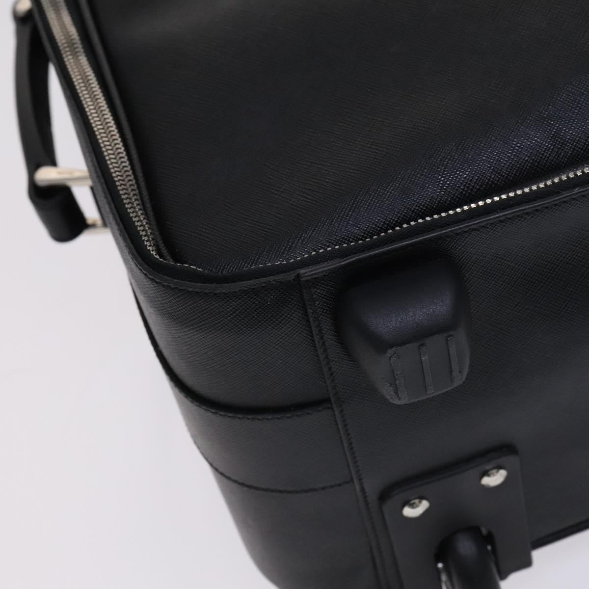Prada Expandable Front Zip Boston Tessuto, Black, Leather, Travel Bag