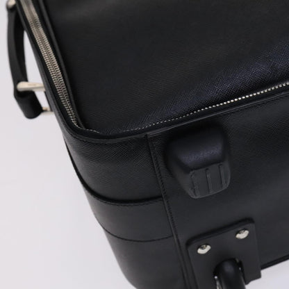 Prada Expandable Front Zip Boston Tessuto, Black, Leather, Travel Bag