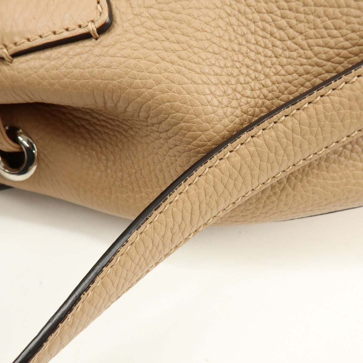 Gucci Bamboo Tassel Leather, Beige, Leather, Backpack