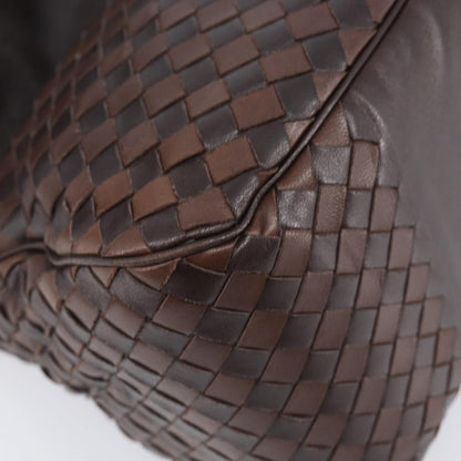 Bottega Veneta Intrecciato Shoulder Leather, Brown, Leather, Shoulder Bag
