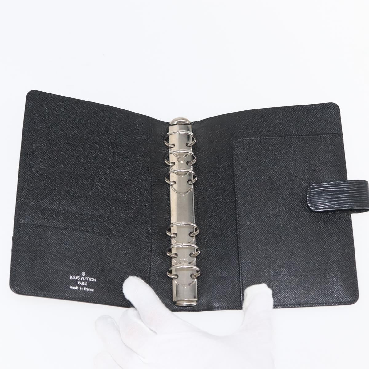 Louis Vuitton Agenda Cover Epi Leather, Black, Leather, Wallet