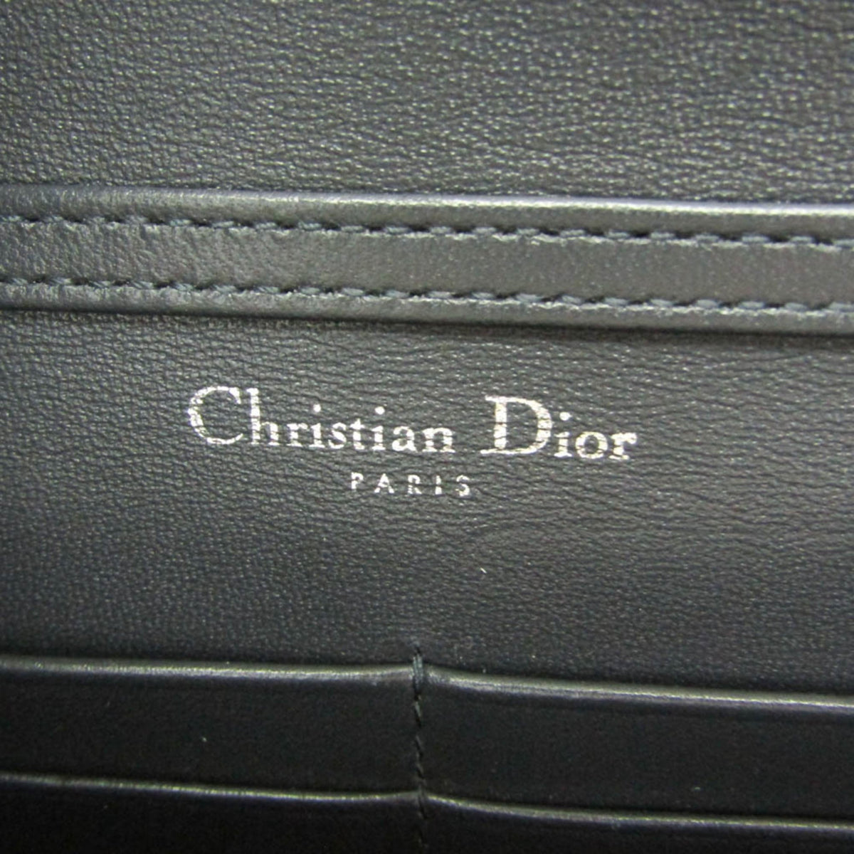 Christian Dior Diorama Chain Clutch Leather, Silver, Leather, Shoulder Bag