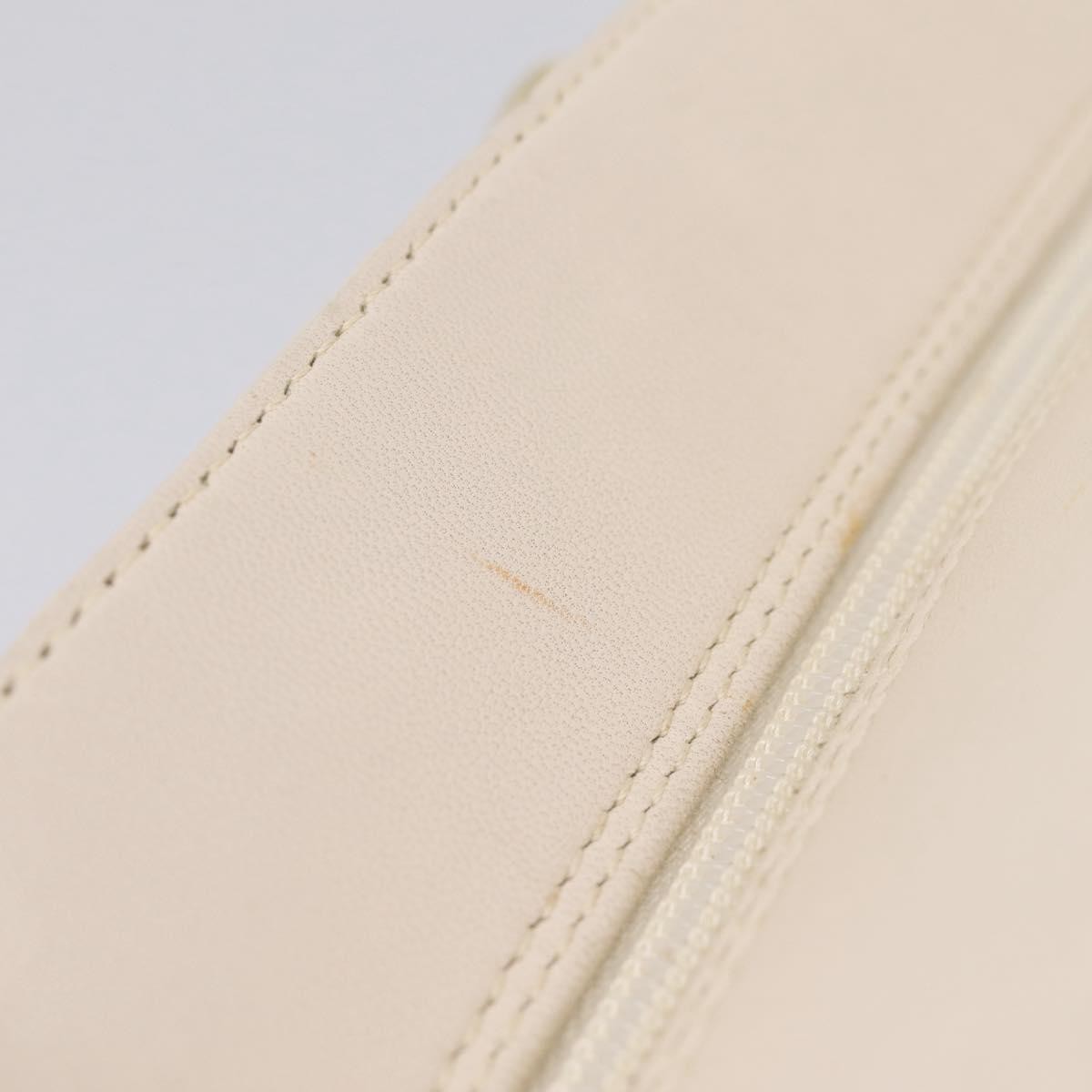 Christian Dior Vintage Leather, White, Leather, Tote Bag