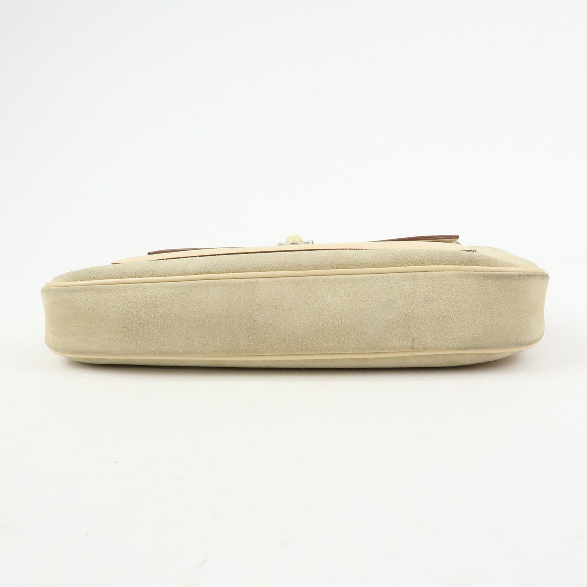 Salvatore Ferragamo Gancini Suede, Beige, Suede, Crossbody Bag