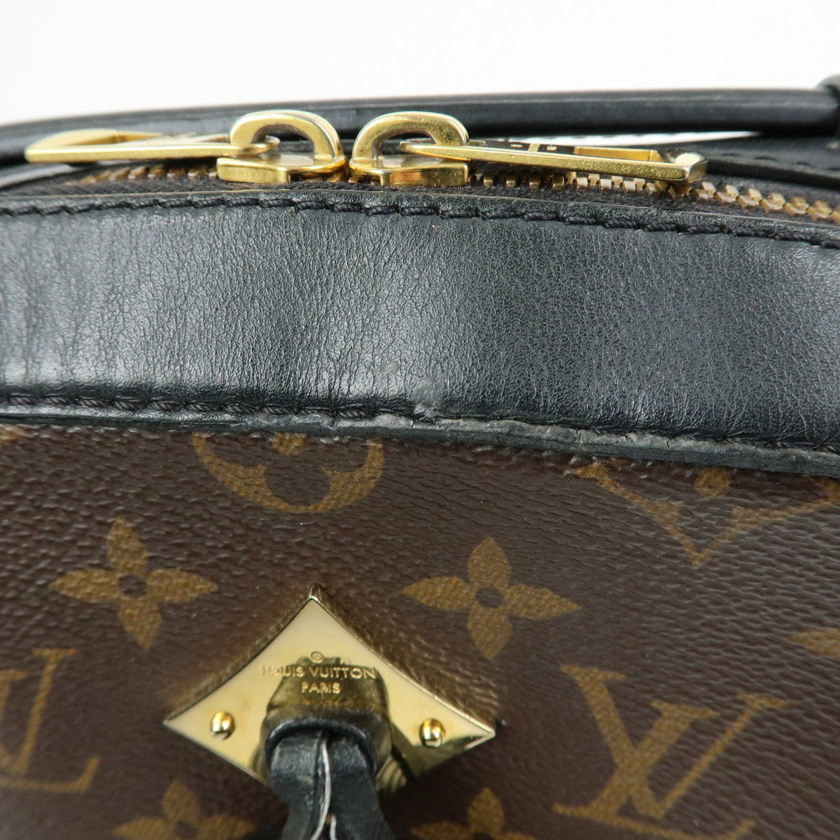 Louis Vuitton Saintonge Monogram Canvas with Leather, Brown, Canvas, Handbag