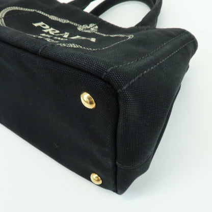 Prada Canapa Canvas, Black, Canvas, Tote Bag