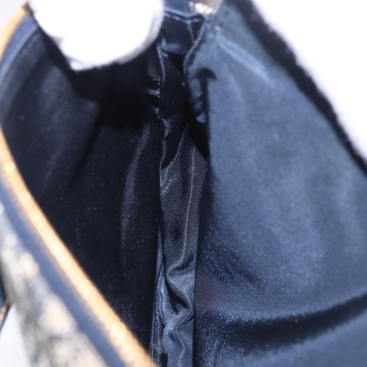 Christian Dior Vintage Saddle Bag Canvas, Navy, Canvas, Clutch
